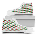 Merry Christmas Tree Pattern Print White High Top Sneakers
