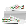 Merry Christmas Tree Pattern Print White Low Top Sneakers