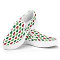 Merry Christmas Tree Pattern Print White Slip On Sneakers