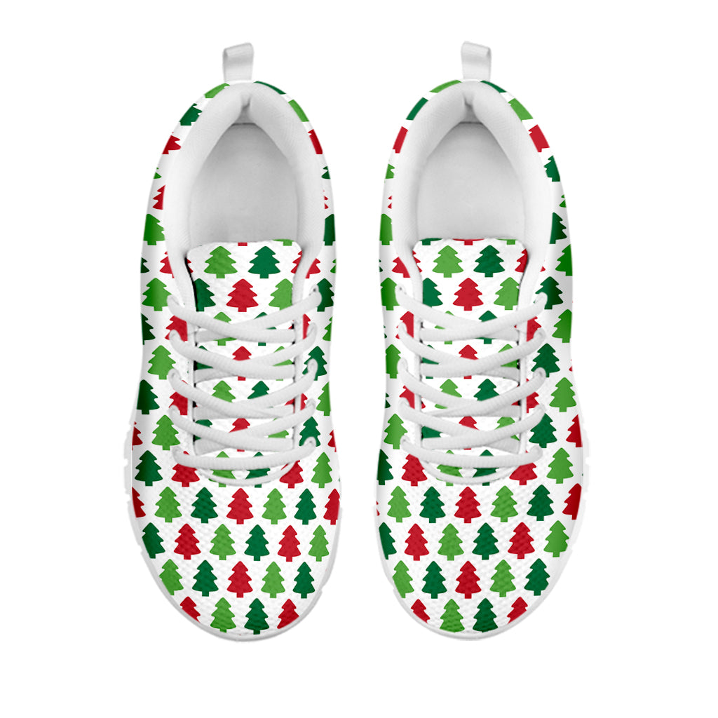 Merry Christmas Tree Pattern Print White Sneakers