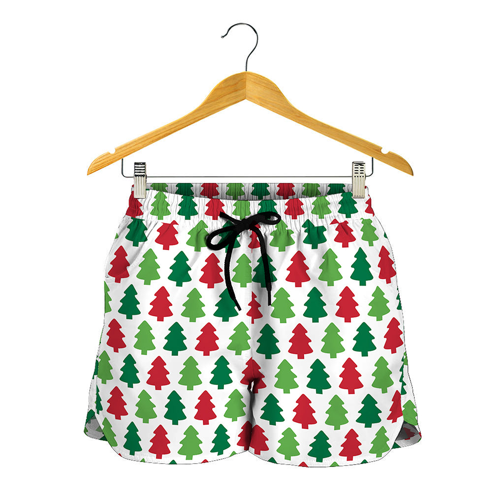 Merry Christmas Tree Pattern Print Women's Shorts