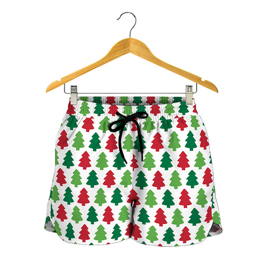 Merry Christmas Tree Pattern Print Women's Shorts