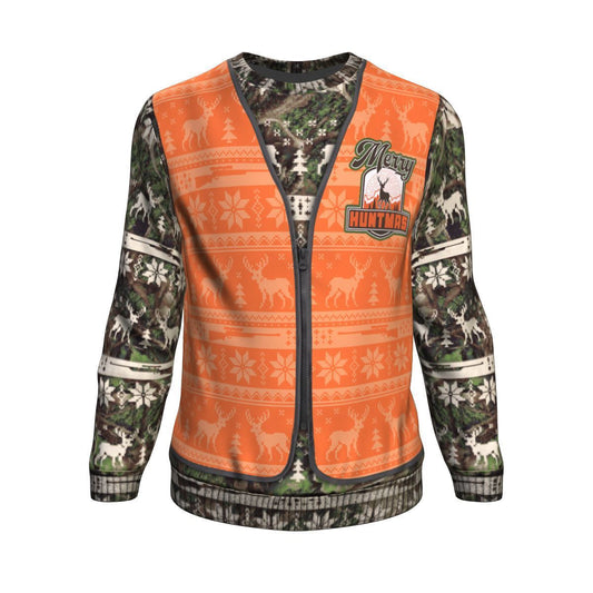 Merry Huntmas Hunting Camo Ugly Christmas Unisex Crewneck Sweatshirt GearFrost