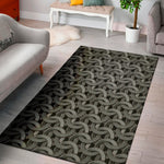 Metal Chainmail Pattern Print Area Rug