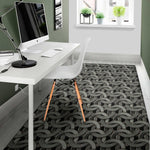 Metal Chainmail Pattern Print Area Rug