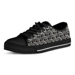 Metal Chainmail Pattern Print Black Low Top Shoes