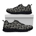 Metal Chainmail Pattern Print Black Running Shoes
