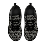 Metal Chainmail Pattern Print Black Sneakers