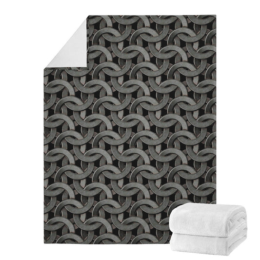 Metal Chainmail Pattern Print Blanket