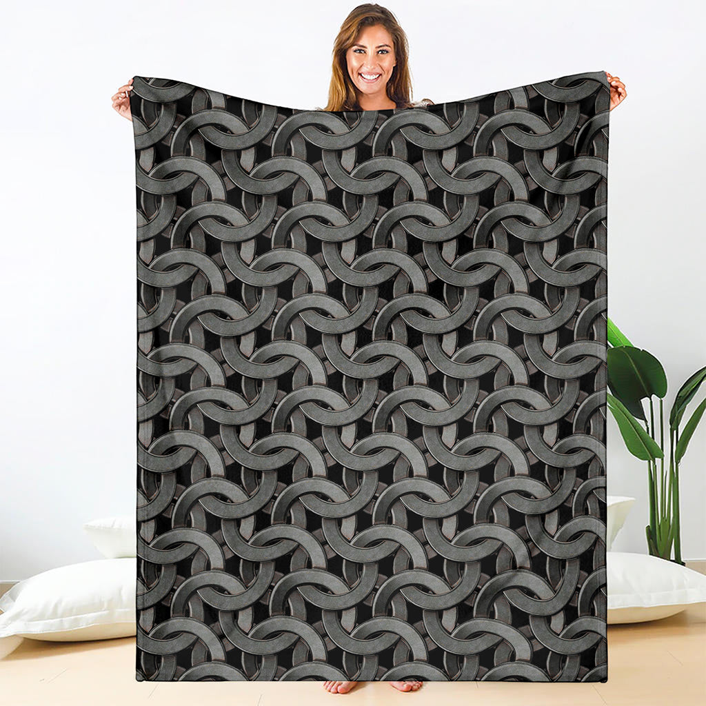 Metal Chainmail Pattern Print Blanket