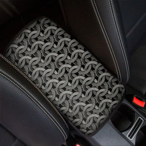 Metal Chainmail Pattern Print Car Center Console Cover