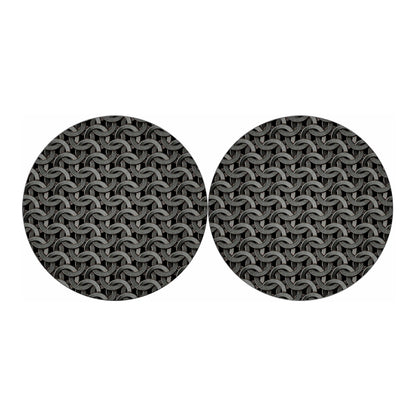 Metal Chainmail Pattern Print Car Coasters