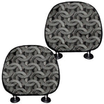 Metal Chainmail Pattern Print Car Headrest Covers