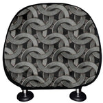 Metal Chainmail Pattern Print Car Headrest Covers
