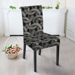 Metal Chainmail Pattern Print Dining Chair Slipcover