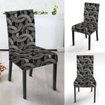 Metal Chainmail Pattern Print Dining Chair Slipcover