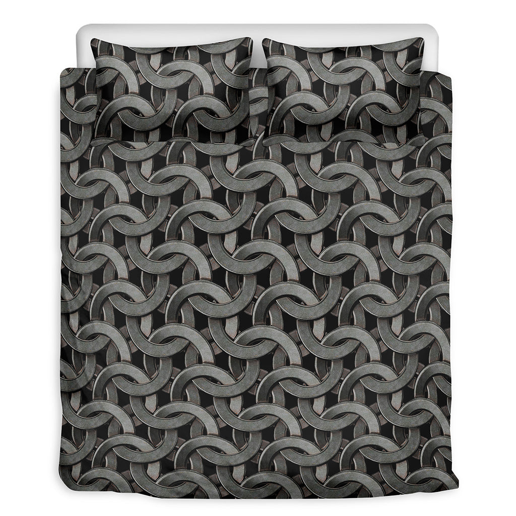 Metal Chainmail Pattern Print Duvet Cover Bedding Set