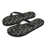 Metal Chainmail Pattern Print Flip Flops