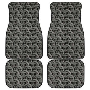 Metal Chainmail Pattern Print Front and Back Car Floor Mats