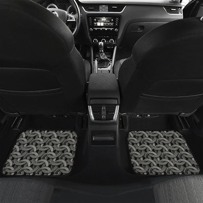 Metal Chainmail Pattern Print Front and Back Car Floor Mats