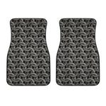 Metal Chainmail Pattern Print Front Car Floor Mats