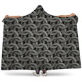 Metal Chainmail Pattern Print Hooded Blanket