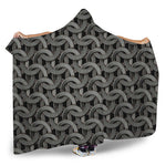 Metal Chainmail Pattern Print Hooded Blanket