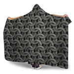 Metal Chainmail Pattern Print Hooded Blanket
