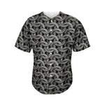 Metal Chainmail Pattern Print Men's Baseball Jersey