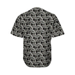 Metal Chainmail Pattern Print Men's Baseball Jersey