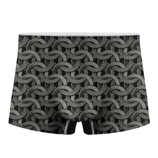 Metal Chainmail Pattern Print Men's Boxer Briefs