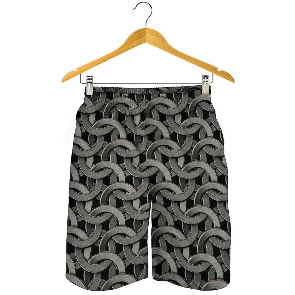 Metal Chainmail Pattern Print Men's Shorts