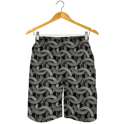 Metal Chainmail Pattern Print Men's Shorts