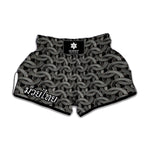 Metal Chainmail Pattern Print Muay Thai Boxing Shorts