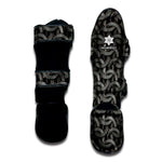 Metal Chainmail Pattern Print Muay Thai Shin Guard