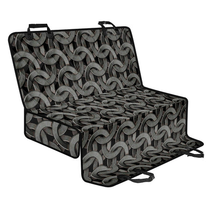 Metal Chainmail Pattern Print Pet Car Back Seat Cover