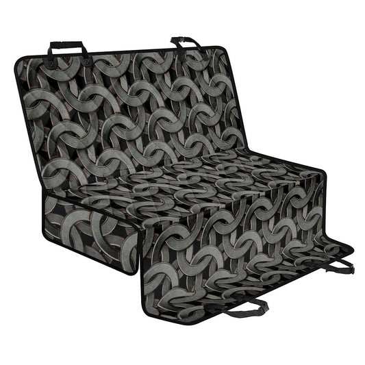 Metal Chainmail Pattern Print Pet Car Back Seat Cover