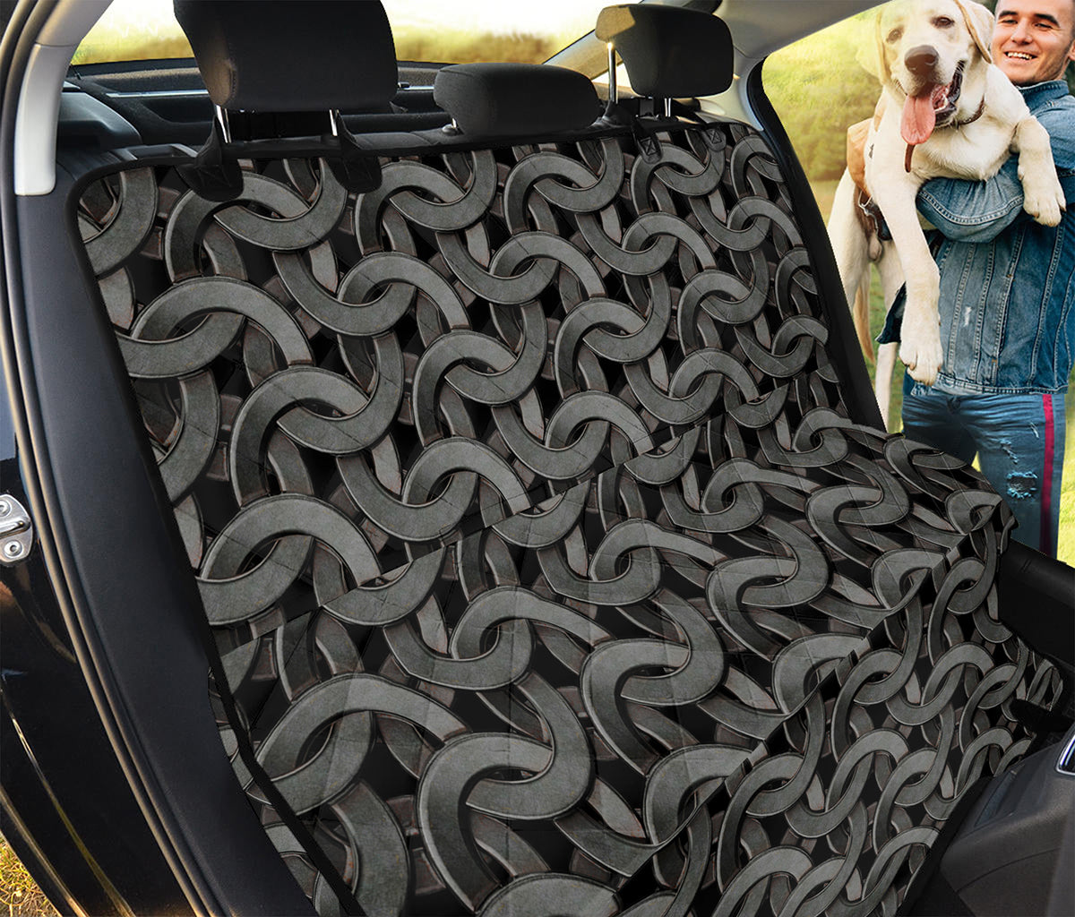 Metal Chainmail Pattern Print Pet Car Back Seat Cover