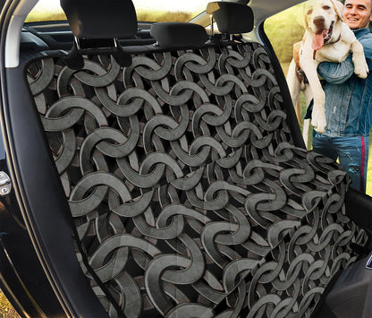 Metal Chainmail Pattern Print Pet Car Back Seat Cover