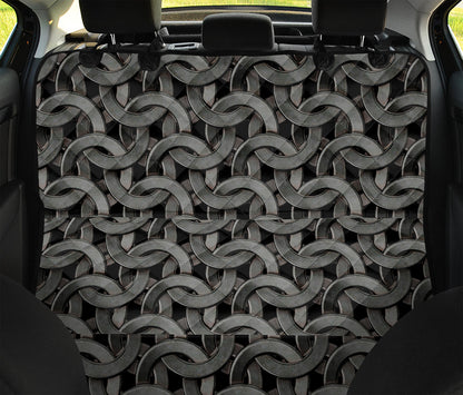 Metal Chainmail Pattern Print Pet Car Back Seat Cover