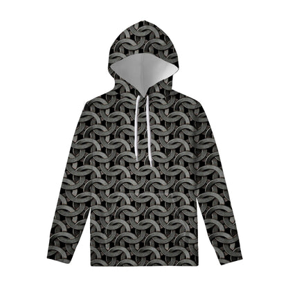 Metal Chainmail Pattern Print Pullover Hoodie