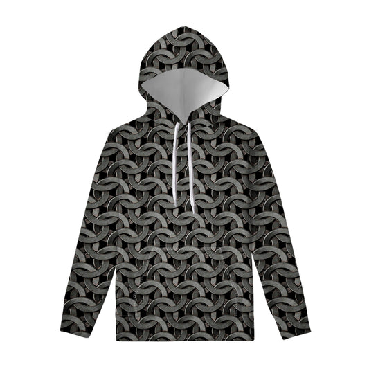 Metal Chainmail Pattern Print Pullover Hoodie