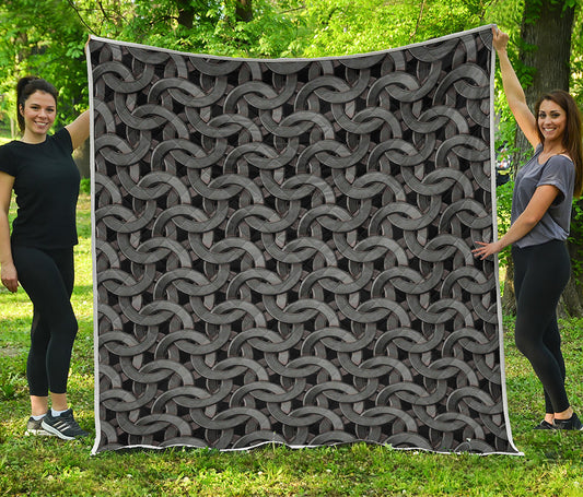 Metal Chainmail Pattern Print Quilt