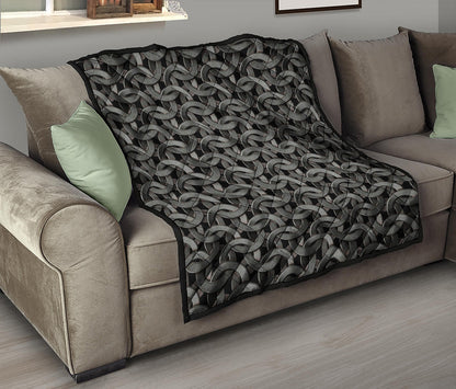 Metal Chainmail Pattern Print Quilt