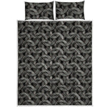 Metal Chainmail Pattern Print Quilt Bed Set