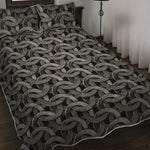 Metal Chainmail Pattern Print Quilt Bed Set
