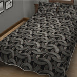 Metal Chainmail Pattern Print Quilt Bed Set
