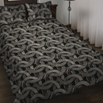 Metal Chainmail Pattern Print Quilt Bed Set
