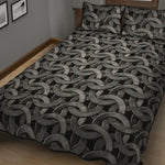 Metal Chainmail Pattern Print Quilt Bed Set