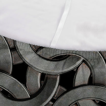 Metal Chainmail Pattern Print Sofa Cover